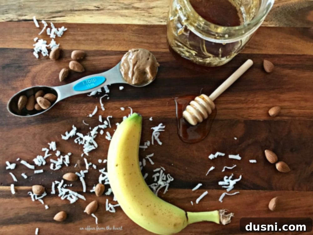Ingredients being prepped for Nutty Monkey Smoothie