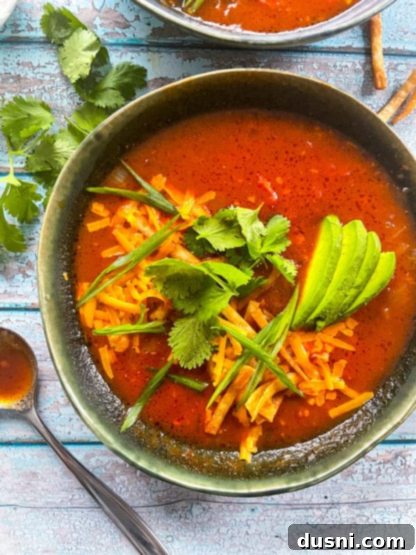 A bowl of Not Your Normal Tortilla Soup