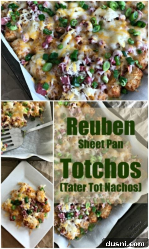 Reuben Totcho Platter 3 Reuben Sheet Pan Totchos (Tater Tot Nachos) - An Affair from the Heart