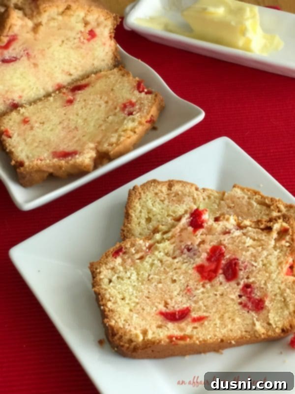 Sweet Cherry Cheese Bread 7 Platter with slices of Cherry Cheese Bread and a glass of cold milk, ready to be enjoyed