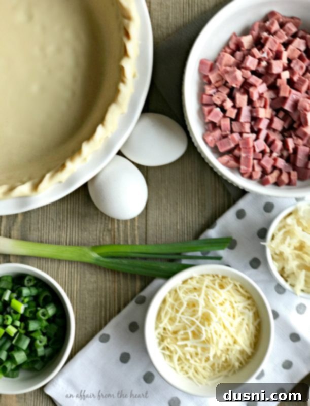 Deli-Inspired Reuben Quiche 6 Preparing the quiche filling, showing eggs and half & half