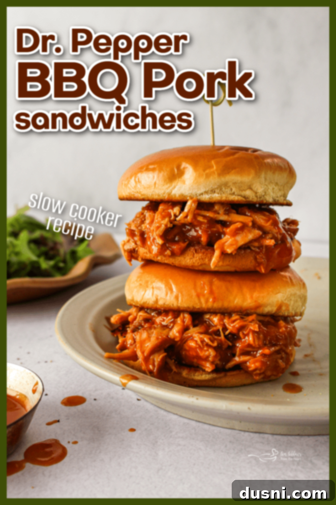 Dr. Pepper BBQ Pork Sandwich on a plate with side salad