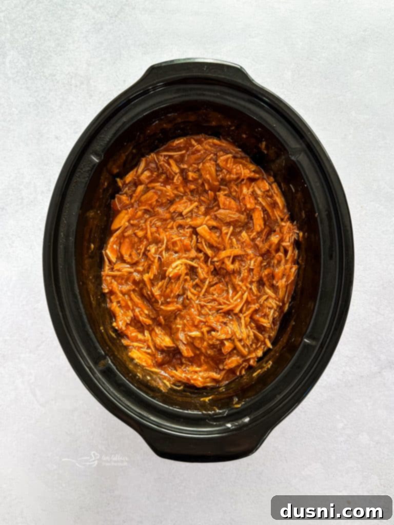 Thickened BBQ sauce in slow cooker