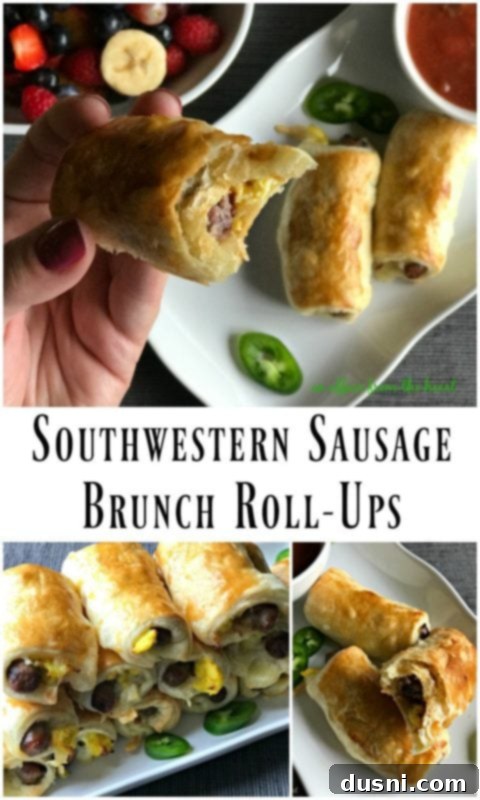 Close-up of a Southwestern Sausage Brunch Roll-Up