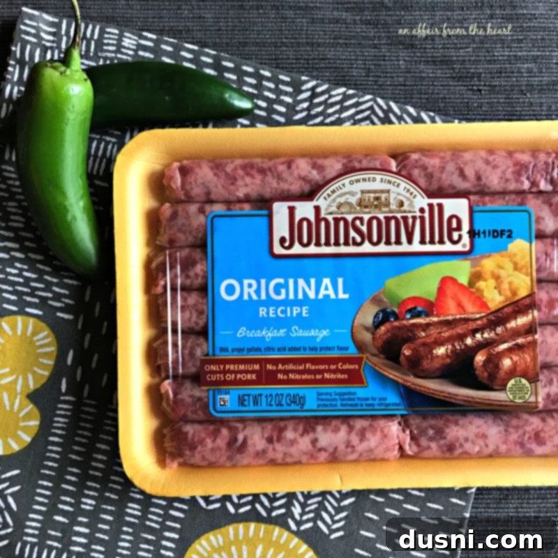 Assembling Southwestern Sausage Brunch Roll-Ups with Johnsonville Sausage