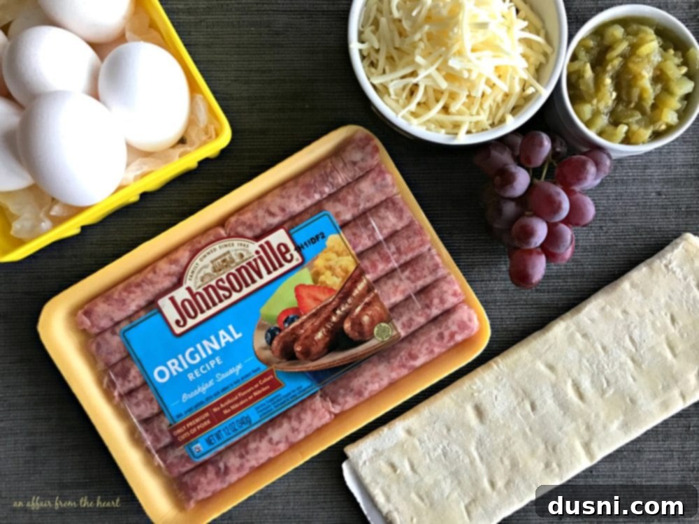 Ingredients for Southwestern Sausage Brunch Roll-Ups