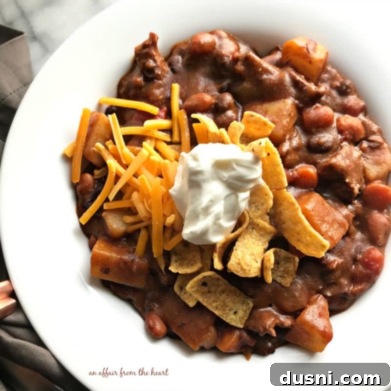 Finished Taco Stew with Toppings