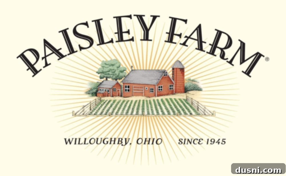Zesty Oven-Baked Chicken Strips 8 Paisley Farm Foods logo.