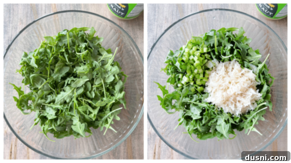 Viral Zest: Arugula Sauerkraut Salad 7 Graphic showing layering steps for TikTok Sauerkraut Arugula Salad