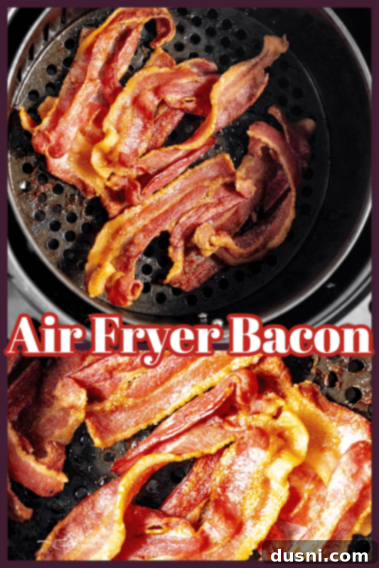 Perfectly Crispy Air Fryer Bacon 10 Air Fryer Bacon final image with text overlay