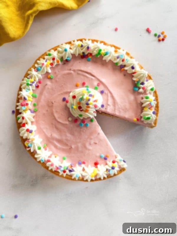 Buttery Shortbread Ice Cream Cookie Cake 13 Spreading softened ice cream over the hardened chocolate layer.