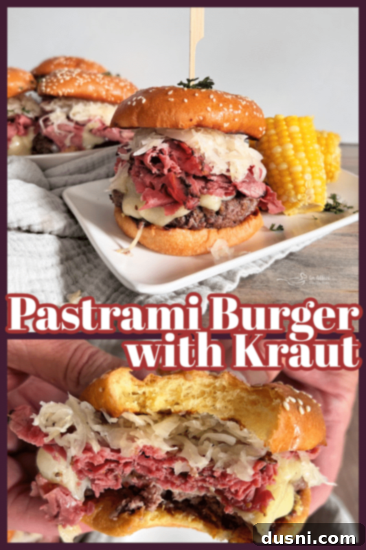 Pastrami Burger with Kraut - Pin image