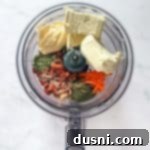 Savory Bacon Veggie Sandwich Spread 15 Sandwich spread ingredients in a food processor before blending