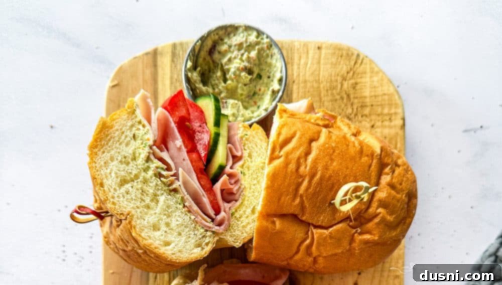 Savory Bacon Veggie Sandwich Spread 3 Overhead shot of a full bowl of Bacon Veggie Sandwich Spread with fresh ingredients