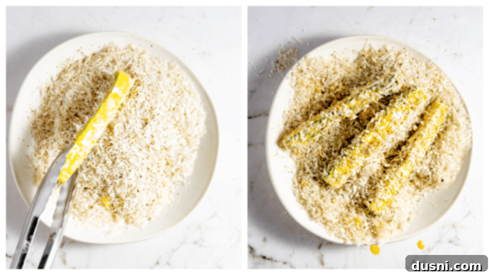 Crispy Air Fryer Zucchini Fries 11 Dipping zucchini in egg mixture