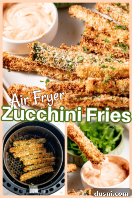 Crispy Air Fryer Zucchini Fries 15 Air Fryer Zucchini Fries on a rustic wooden board