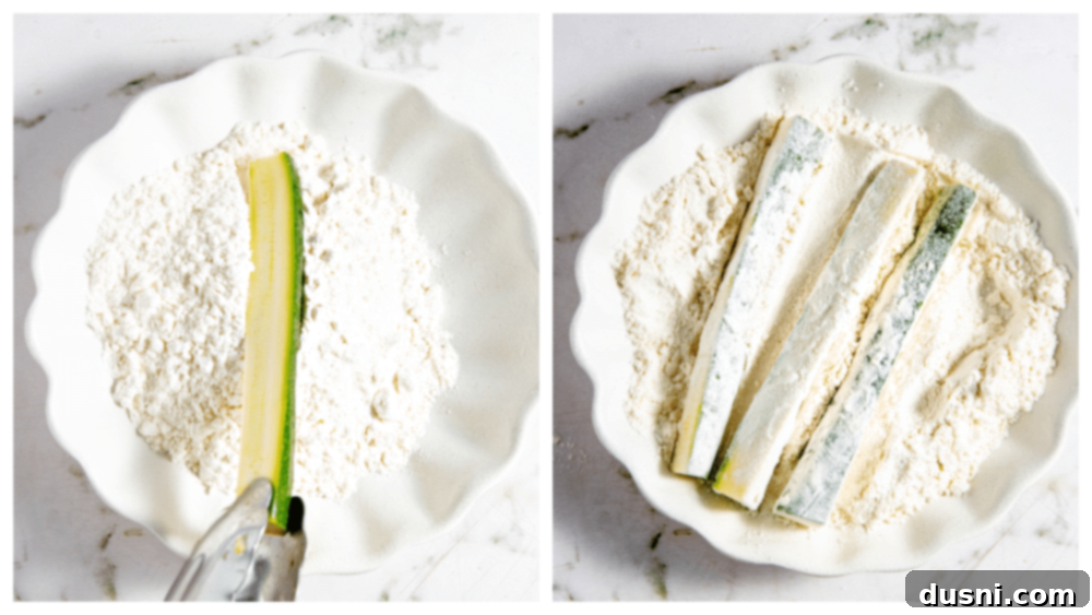 Crispy Air Fryer Zucchini Fries 9 Whisked eggs in a bowl