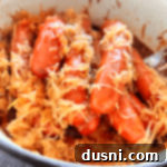 BBQ Hot Dogs and Sauerkraut 18 BBQ Hot Dogs & Sauerkraut in a pot