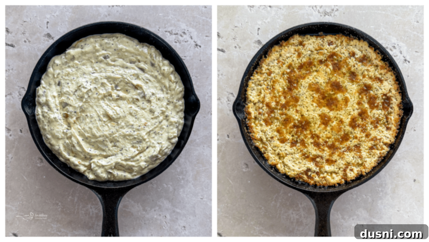 Warm & Bubbly Onion Dip 9 Mixing diced onions and green chilies into the cream cheese base