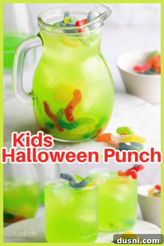 A graphic featuring the Kids Halloween Punch recipe