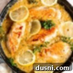 Zesty Lemon Chicken Dinner in 30 Minutes 19 Lemon chicken in a cast iron skillet