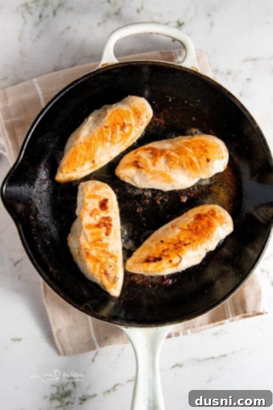 Zesty Lemon Chicken Dinner in 30 Minutes 6 Searing Chicken Breasts in a Skillet
