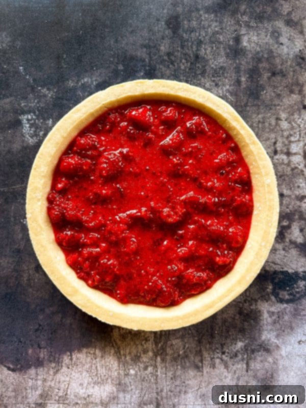Sun-Kissed Raspberry Pie 10 Raspberries mixed with dry ingredients and lemon juice for pie filling