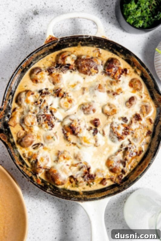 A bowl of fresh cremini mushrooms, ready for cooking