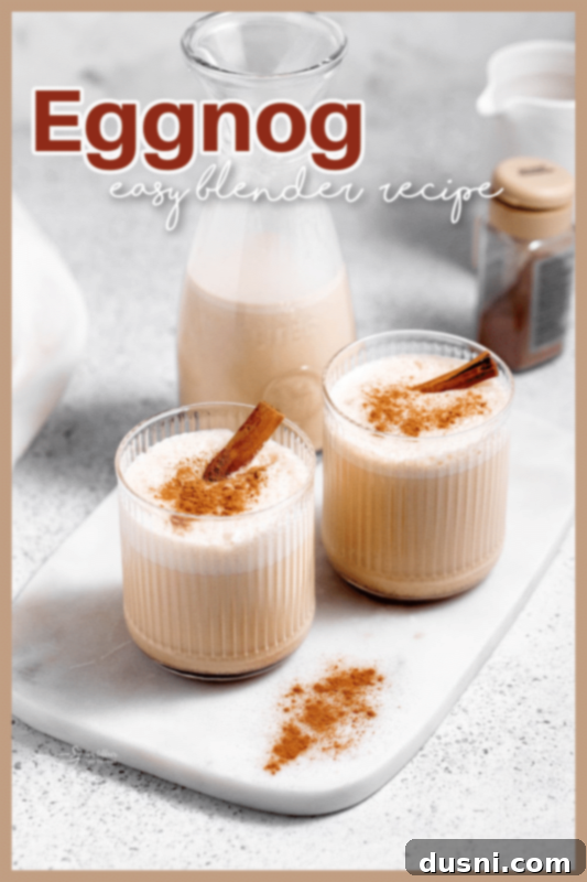 Homemade Blender Eggnog 15 A festive holiday visual featuring homemade eggnog, ready for celebrations.
