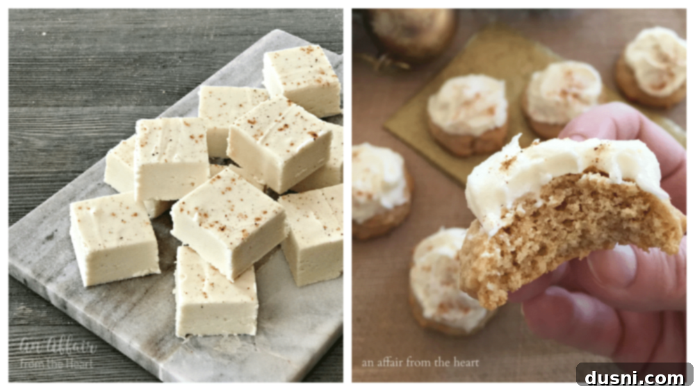 Homemade Blender Eggnog 4 A festive holiday scene featuring a cozy kitchen with eggnog and baked goods.