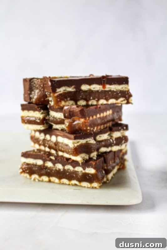 Classic Handcrafted Toffee 13 Homemade Twix Bars stacked