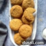 Chewy Brown Sugar Delights 18 Close up of stacked cookies in a white serving platter