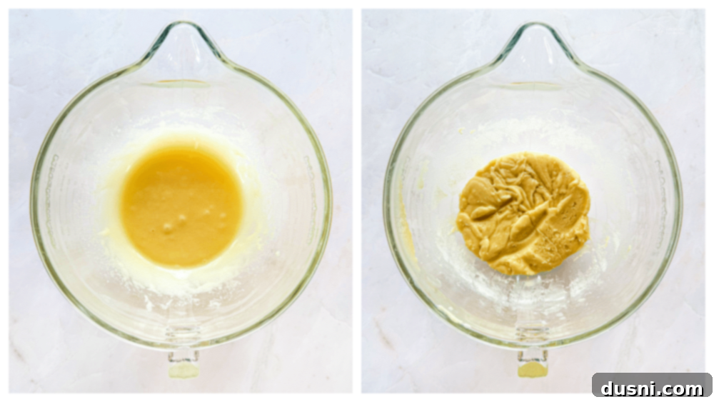 Decadent Coconut Macaroon Blondies 7 Ingredients being mixed in a stand mixer