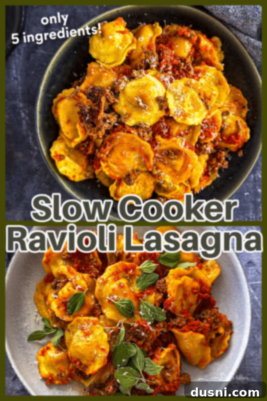 Lazy Slow Cooker Ravioli Lasagna 12 Promotional image for Slow Cooker Ravioli Lasagna recipe.