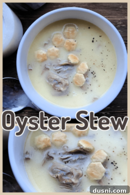 Velvety Oyster Stew 11 A beautifully presented bowl of creamy oyster stew from An Affair from the Heart.