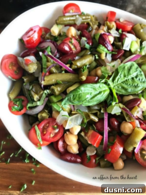Vibrant Italian Bean Salad 2 Vibrant Italian Bean Salad in a serving bowl