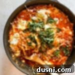 Skillet Lasagna being served.