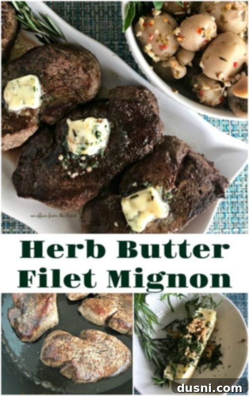 Gourmet Herb Butter Filet Mignon 3 Another view of a succulent Herb Butter Filet Mignon, ready to be enjoyed.