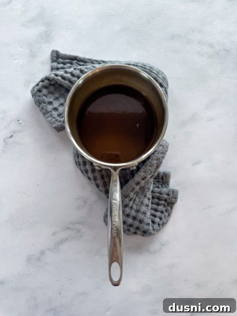 Spiced Rum Caramel Sauce in a Pan