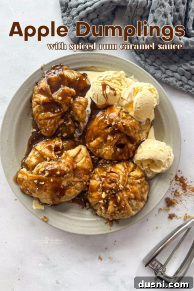 Plated Apple Dumpling with Caramel Sauce