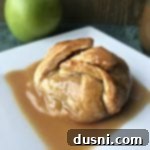 Apple Dumplings with spiced rum caramel sauce