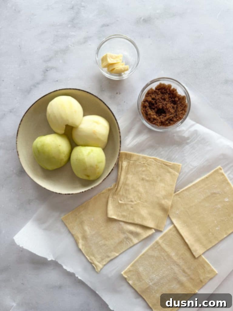 Assembling Apple Dumplings with Puff Pastry