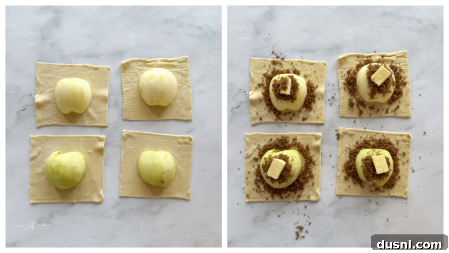 Apple Dumpling Prep: Puff Pastry Cut