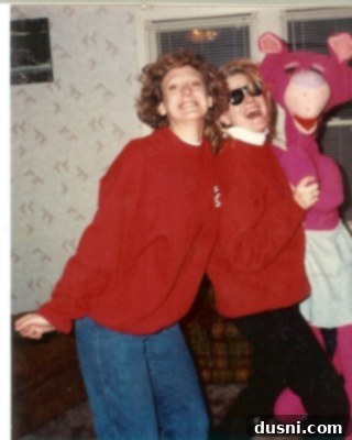 Mint Chocolate Cookie Delights 17 A cherished old photo of Michaela and her sister-in-law Karen smiling together.