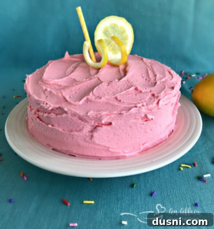 Blush Citrus Dream 10 Pink Lemonade Cake with frosting swirls