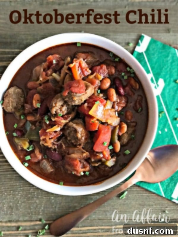 Oktoberfest Beer Chili 8 Oktoberfest Chili in a bowl, ready to serve
