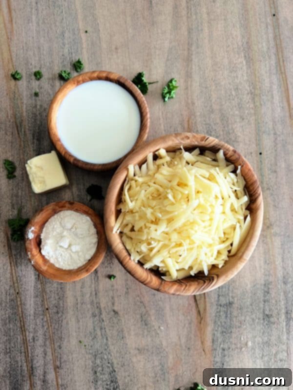Loaded Reuben Nachos 5 A close-up shot of the ingredients for Reuben Nachos laid out on a table