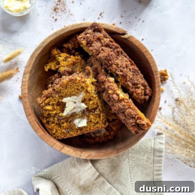 Pumpkin Patch Zucchini Crumble Loaf 16 A close-up of the streusel topping texture.