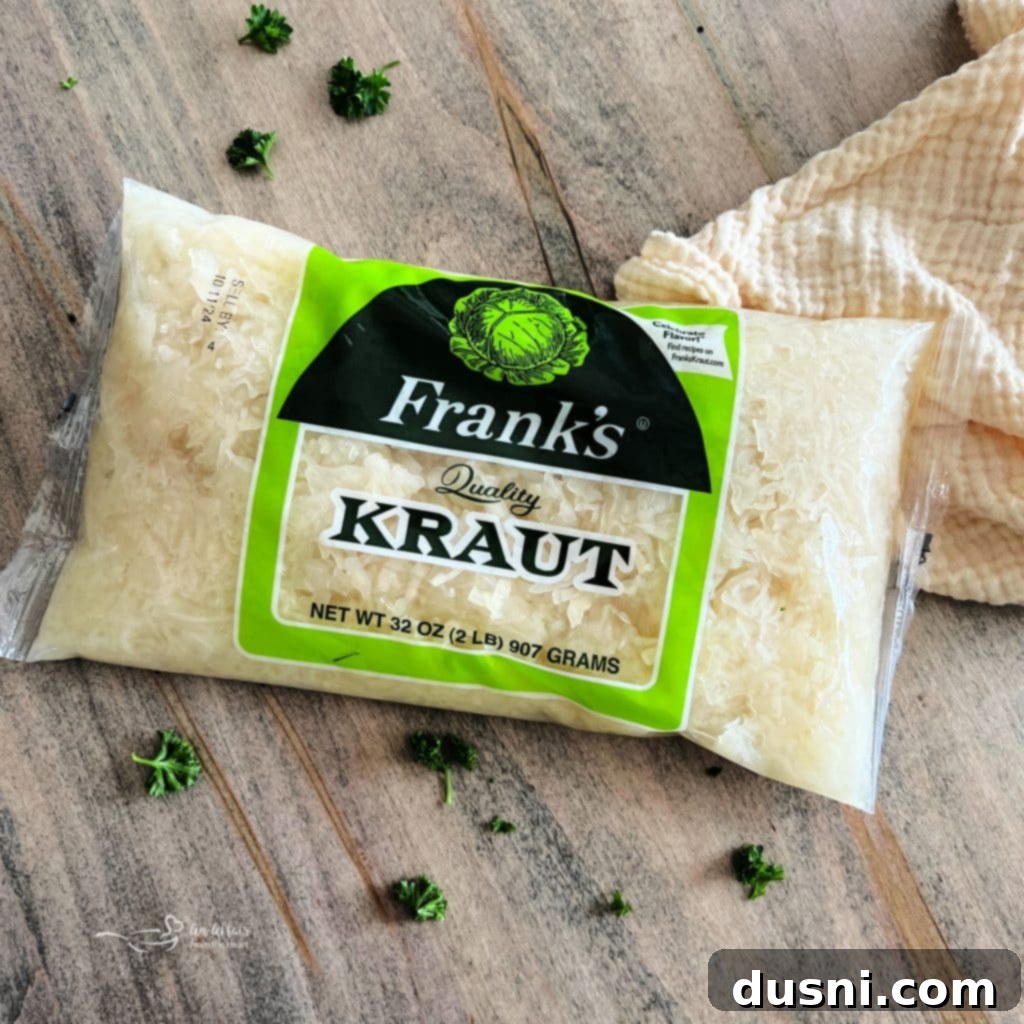 A package of Frank's Kraut, highlighting the brand.