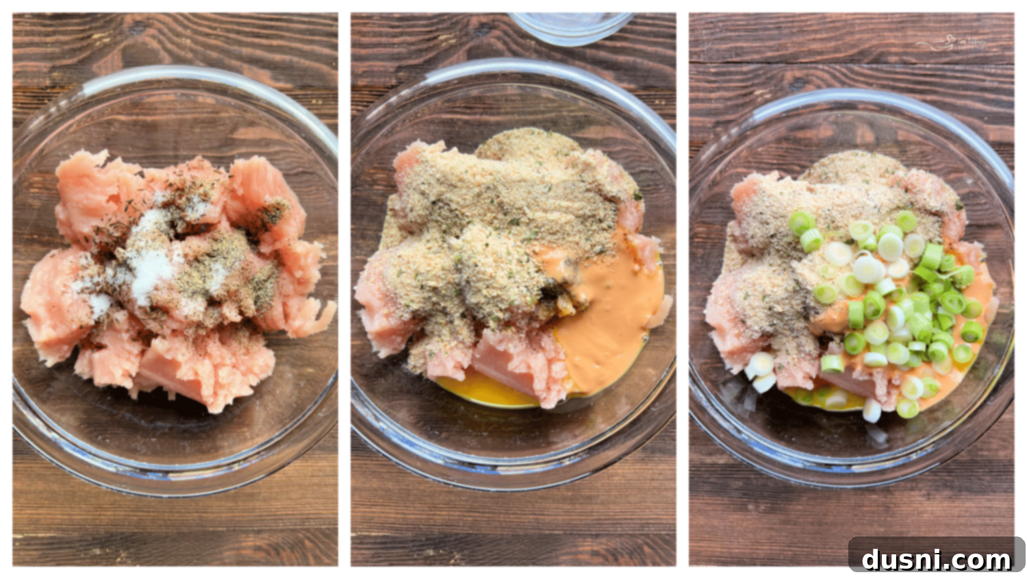 Mixing ground turkey with other burger ingredients in a large bowl.